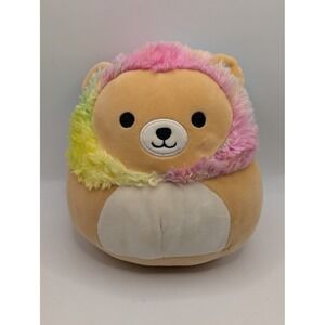 Squishmallows Leonard the Lion 8 Inch Tan Rainbow Mane Plush Stuffed Animal Toy